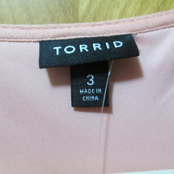NWT Torrid Peach Pastel Fringe Lace Up Dress Women Size 3X - Picture 8 of 11